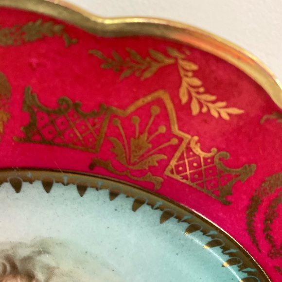 Antique MZ Austria Hand Painted gold Plate - Picture 2 of 6